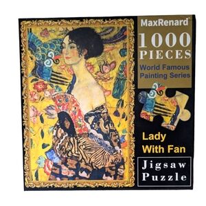 Lady with fan 1000 piece jigsaw puzzle, Klimt, artwork at oil painting